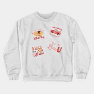 Retro Cute Valentine Stickers Pack Crewneck Sweatshirt